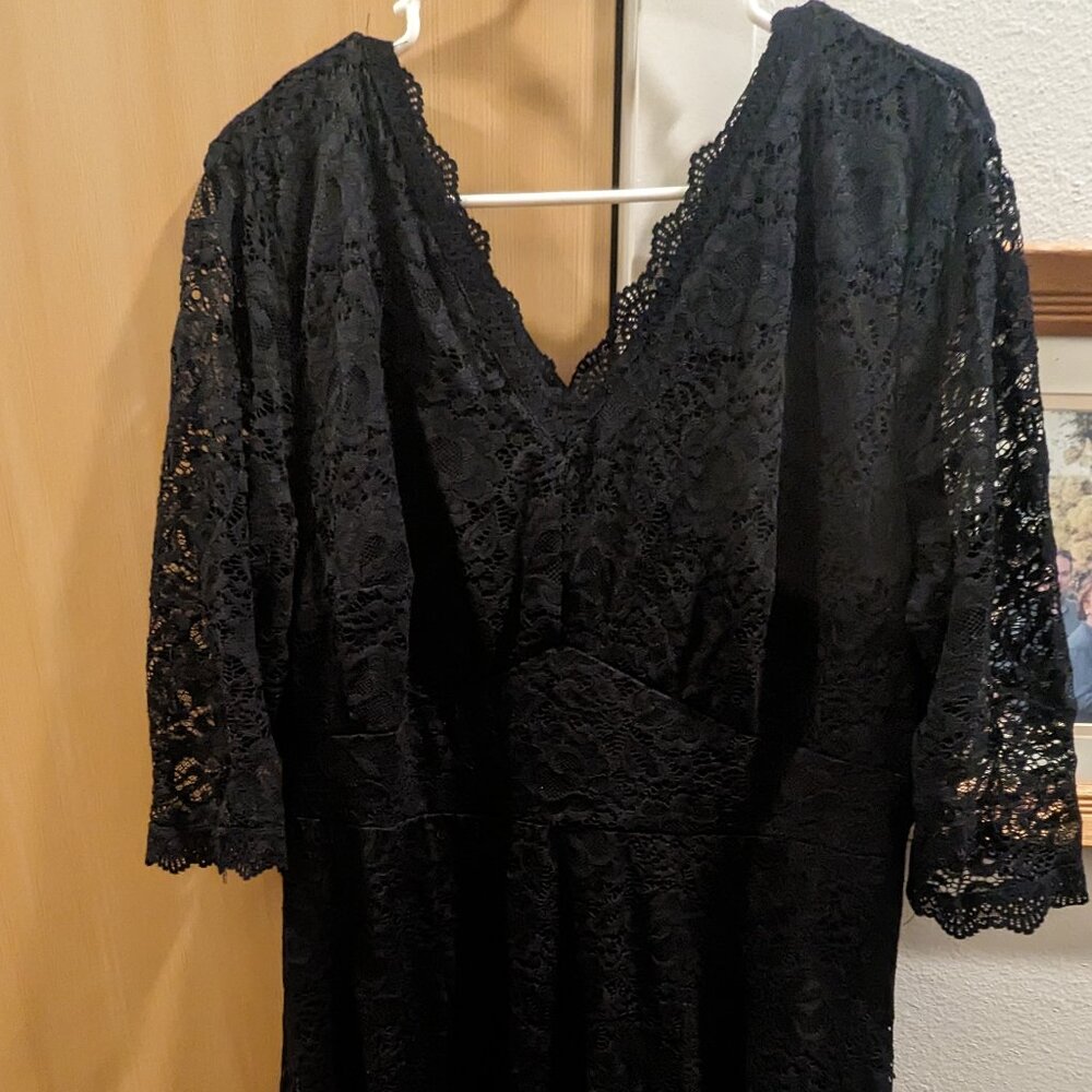 Jasambac Black Lace Funeral Dress